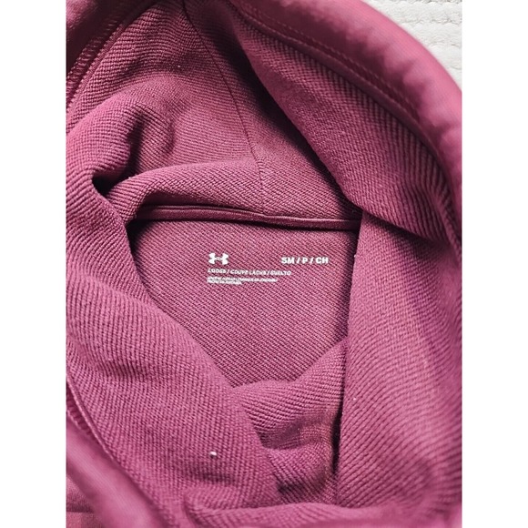 Under Armour Sweatshirt Womens Small Purple Mesh Sleeve Funnel Neck - Picture 4 of 7